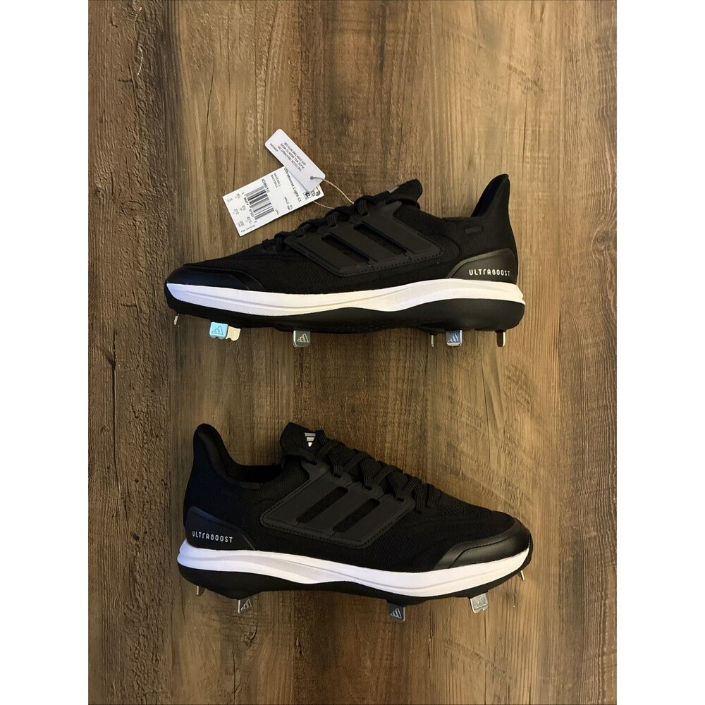 Adidas UltraBoost Light Metal Men Size 9 Baseball Cleats Black White ID8610